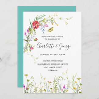 Wild flower Engagement Party Invitation