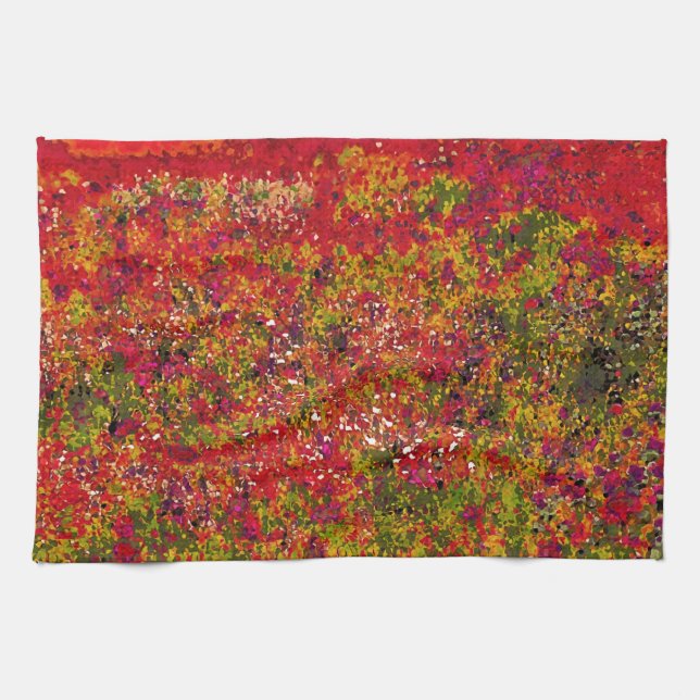 Wild Flower Field Painting - Kitchen Towel (Horizontal)
