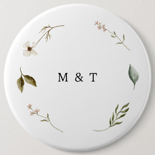 Wild flower floral elegant minimal wedding decor 6 Cm Round Badge