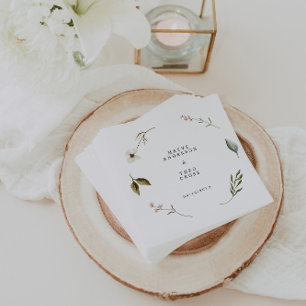 Wild flower floral elegant minimal wedding decor Napkin