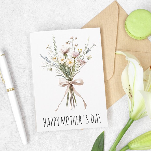 Wild Flower Flower Bouquet Mother's day  Card (Creator Uploaded)