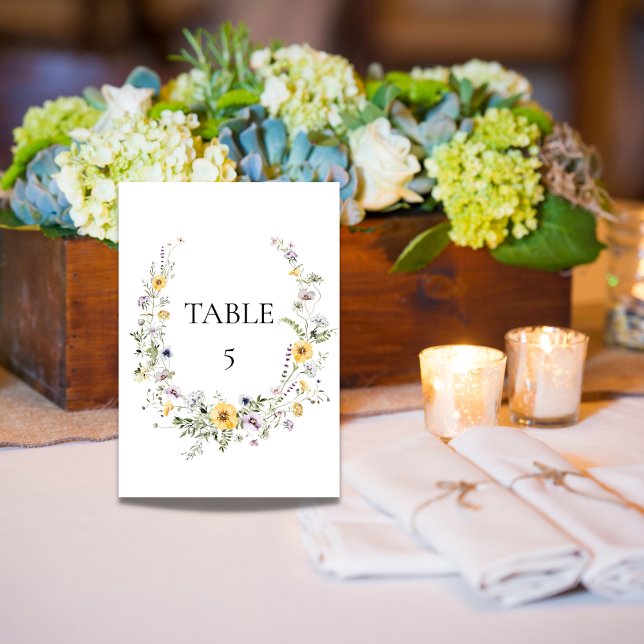 Wild flower garden blooms table card sign (Creator Uploaded)