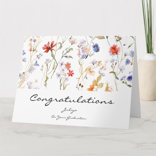  Wild flower Graduation greeting Card (Front)