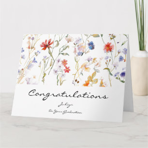  Wild flower Graduation greeting Card