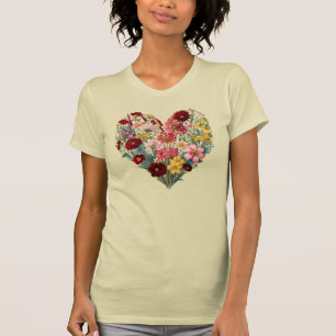 Wild Flower Heart T-Shirt, Nature Lover Tee