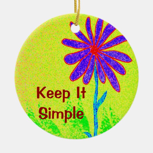 Wild Flower Keep It Simple Ceramic Tree Decoration (Front)