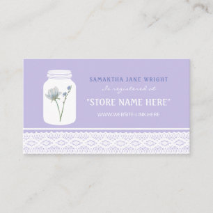 Wild Flower Mason Jar and Lace Gift Registry Enclosure Card