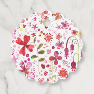 Wild Flower Meadow Watercolor Favour Tags