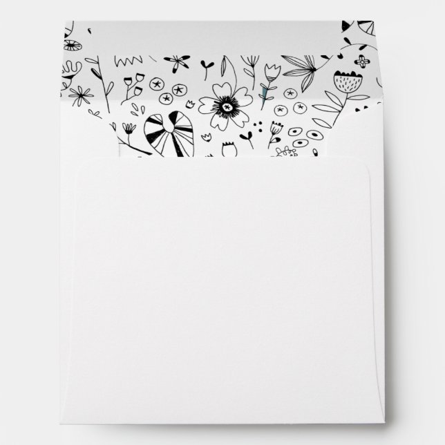 Wild Flower Monochrome Envelope (Back (Bottom))