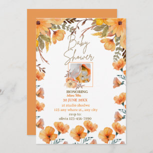 wild flower orange baby flower Invitation
