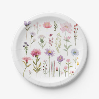 Wild Flower Paper Plates,17.78 cm Paper Plate
