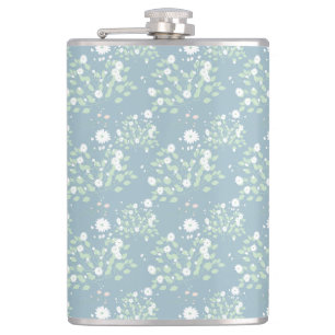 Wild flower pattern hip flask