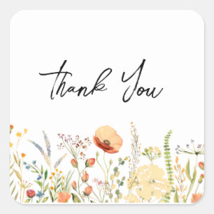 Wild Flower Thank You Sticker
