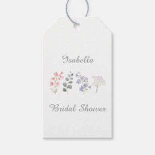 Wild Flower Watercolor Boho Bridal Shower Gift Tags