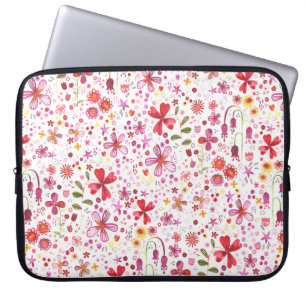Wild Flower Watercolor Laptop Sleeve