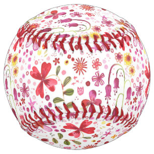 Wild Flower Watercolor Softball