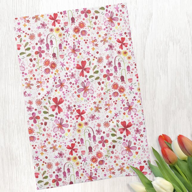 Wild Flower Watercolor Tea Towel (Creator Uploaded)