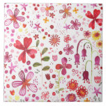 Wild Flower Watercolor Tile<br><div class="desc">Bright and happy watercolor wildflower and leaves painting of a wildly overgrown garden. Perfect for gardeners,  nature lovers and florists.</div>