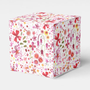 Wild Flower Watercolor Wedding Favour Box