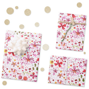 Wild Flower Watercolor Wrapping Paper Sheet