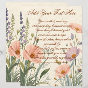 Wild Flower with Custom Text Scrapbook Paper