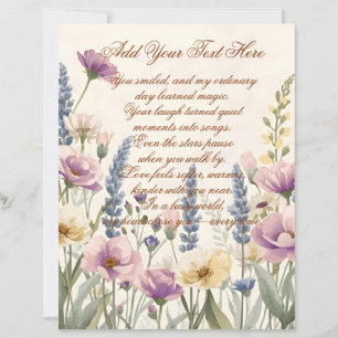 Wild Flower with Custom Text Scrapbook Paper