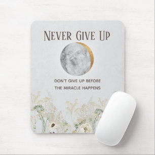 wild flower with Moon and gold Motivation Quote Mouse Pad