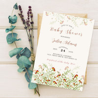 Wild Flower Yellow Marigold Foliage Baby Shower