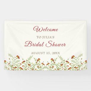 Wild Flower Yellow Marigold Foliage Bridal Shower Banner
