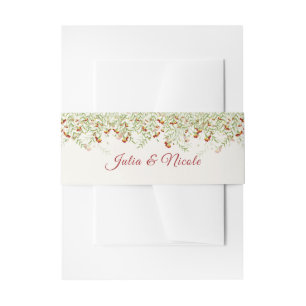 Wild Flower Yellow Marigold Foliage Wedding Invitation Belly Band