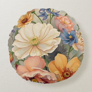 Wild flowers1 round cushion