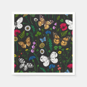 Wild flowers and butterflies 2 napkin