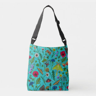 Wild flowers and butterflies crossbody bag