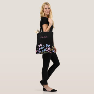 Wild flowers and butterflies  tote bag