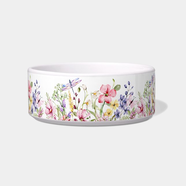 Wild Flowers and Dragon Fly Bowl (Front)