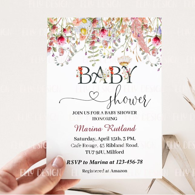 Wild Flowers Baby Shower Invitation (Creator Uploaded)
