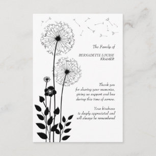 Wild Flowers Bereavement Thank You Card