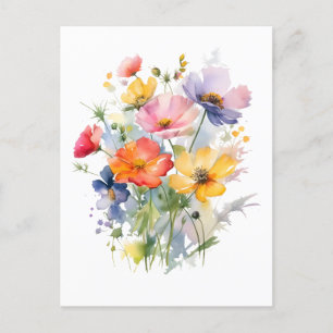 Wild Flowers Botanical  Postcard