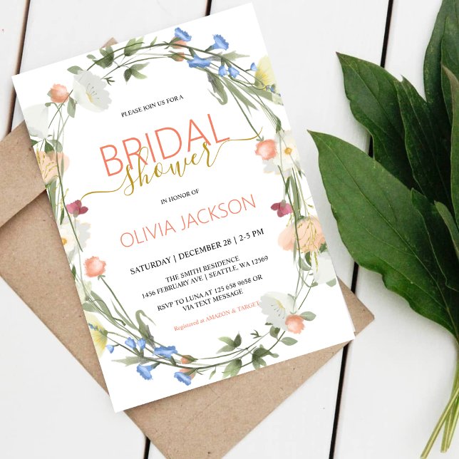  Wild flowers Bridal Shower Invitation (Creator Uploaded)