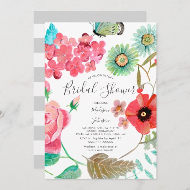 Wild Flowers | Bridal Shower Spring | Invitations (Front/Back)