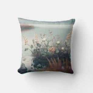 Wild Flowers Calm Tranquil Nature Peaceful Season  Cushion