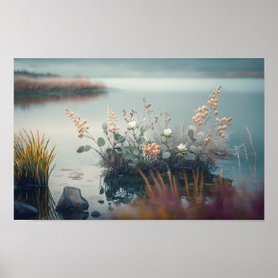 Wild Flowers Calm Tranquil Nature Peaceful Season  Poster