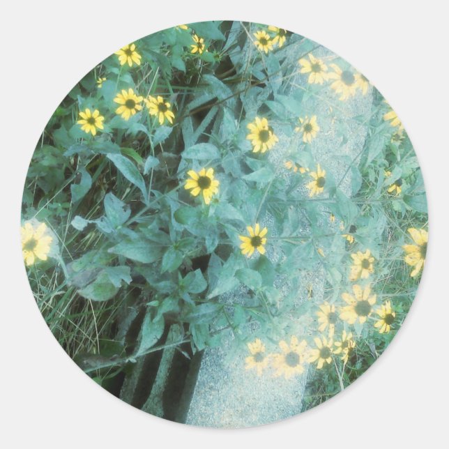 Wild Flowers Classic Round Sticker (Front)