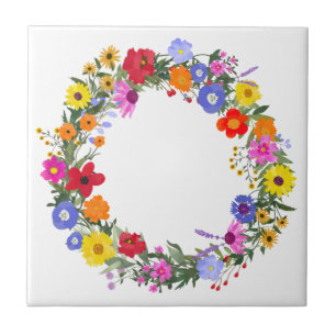 Wild Flowers Coaster Ceramic Tile Hot Plate