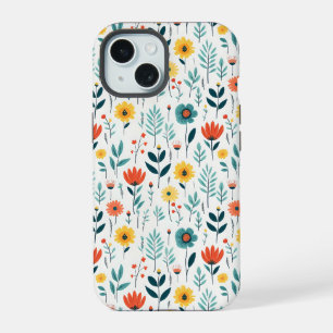 Wild Flowers Colourful Pattern iPhone 15 Case