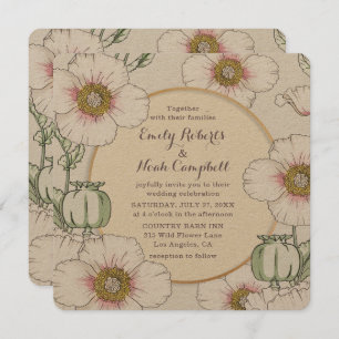 Wild Flowers Country Wedding Pastel Floral Modern Invitation
