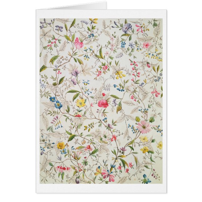 Wild flowers design for silk material, c.1790 (w/c (Front)
