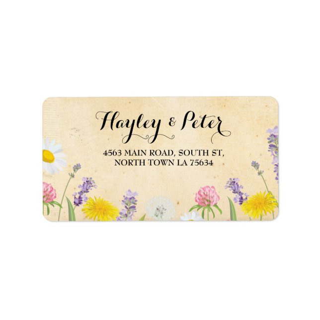 Wild Flowers Elegant Floral Address Label Stickers (Front)