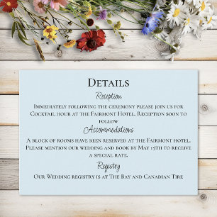 Wild Flowers Floral Blue Mushrooms Enclosure Card