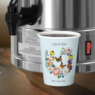 Wild Flowers Floral Blue Mushrooms Paper Cups